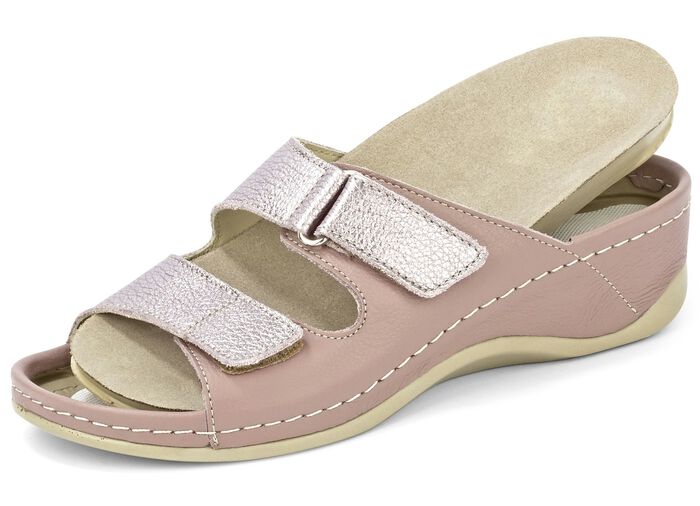 Mubb Pantolette mit Leder-Memory-Fußbett MAUVE-ALTROSÉ