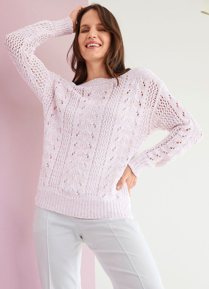 Pullover mit edlem gl&auml;nzendem Paillettengarn 