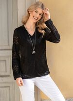Spitzenshirt mit V-Ausschnitt  