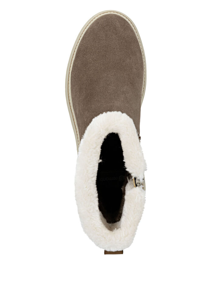 Remonte, gefütterte Damen-Stiefeletten, Winterschuhe, Weite G, mit Lammfell BRAUN