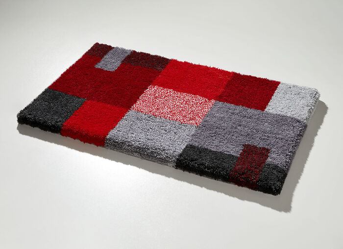 Badgarnitur in Supersoft-Qualität GRAU-ROT
