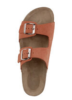 ELENA EDEN, klassische Damen-Pantoletten, Weite H, mit zwei verstellbaren Spangen ORANGE