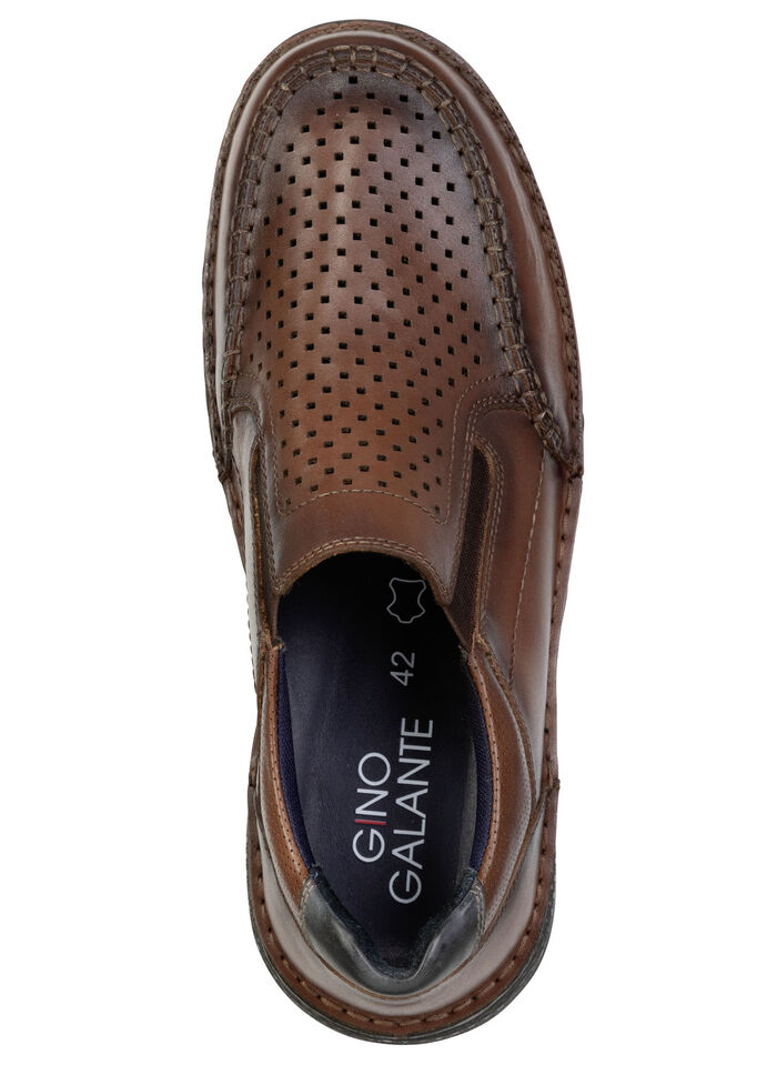 GINO GALANTE, komfortable Herren-Slipper, Weite H, mit herausnehmbarem Fu&szlig;bett KASTANIE