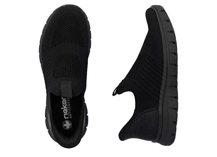 Rieker, leichte Herren-Slipper, mit verstärkter Hinterkappe SCHWARZ