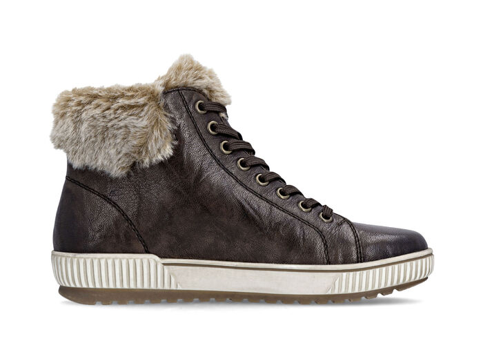 Remonte, gefütterte Damen-Boots, Winterschuhe, Weite G, mit herausnehmbarem Fußbett DUNKELBRAUN