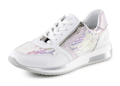 Sneaker in interessant geprägtem Materialmix 