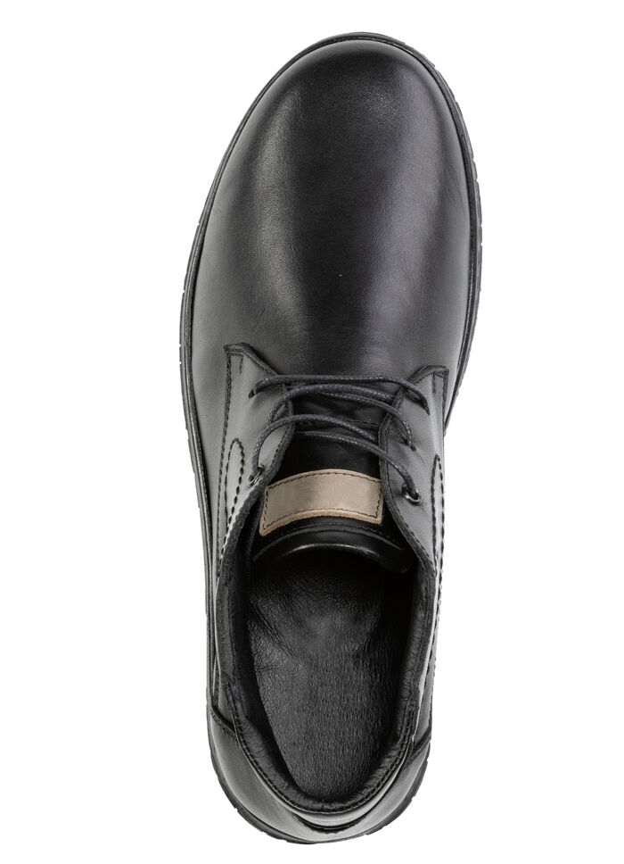 Schnür-Boots aus schattiertem Rind-Nappaleder SCHWARZ