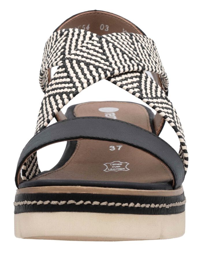 Remonte Sandalette mit Flechtdurchzügen SCHWARZ-CREME