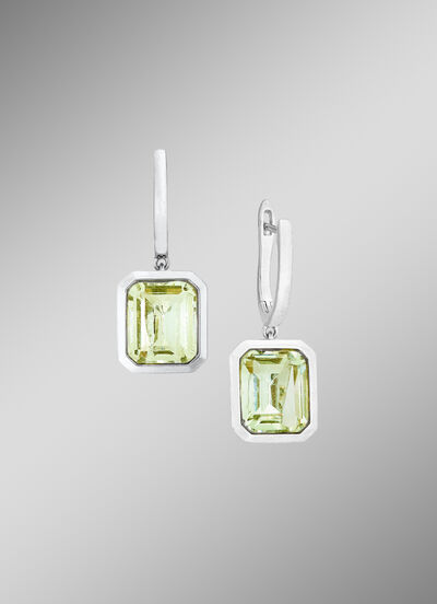 Effektvolle Ohrringe mit echt grünem Amethyst 