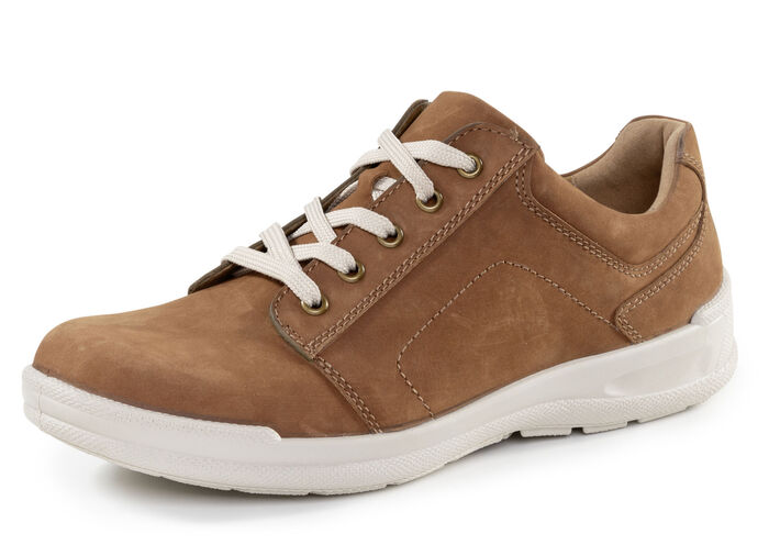 GINO GALANTE Schnürschuh aus bestem Rind-Nubukleder COGNAC