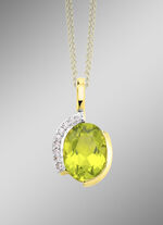 Anh&auml;nger mit echt Peridot und synth. Zirkonia 