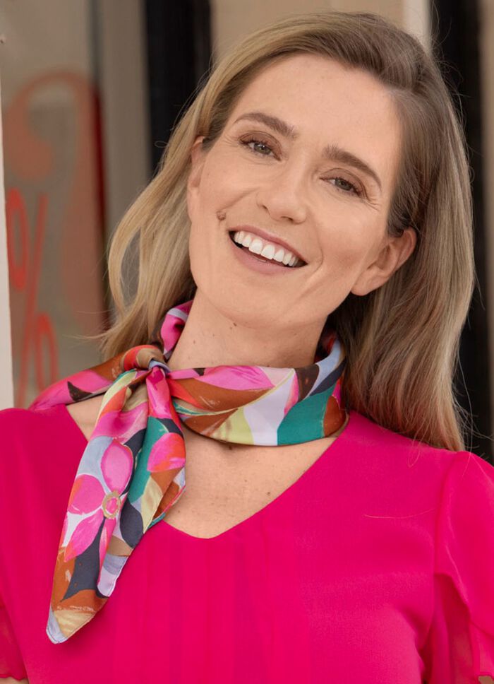 Nikituch mit Fantasiebl&uuml;ten- und bl&auml;tter-Dessin MULTICOLOR