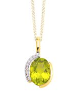 Anh&auml;nger mit echt Peridot und synth. Zirkonia 