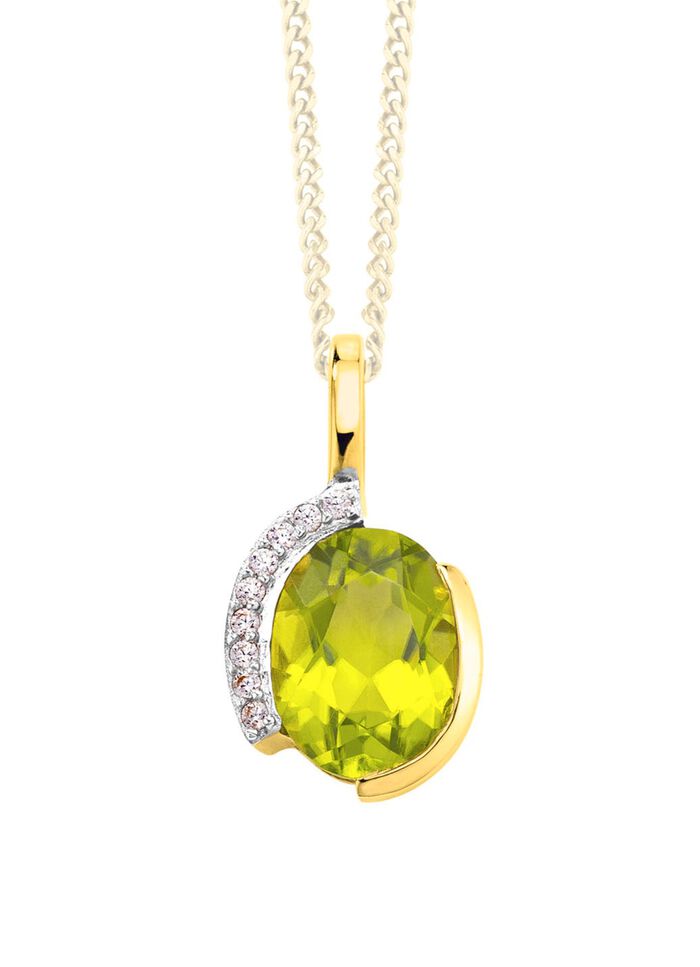 Anh&auml;nger mit echt Peridot und synth. Zirkonia 