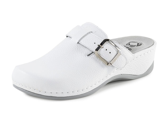 Mubb, klassische Damen-Clogs, Wete H, mit herausnehmbarem Fußbett WEISS