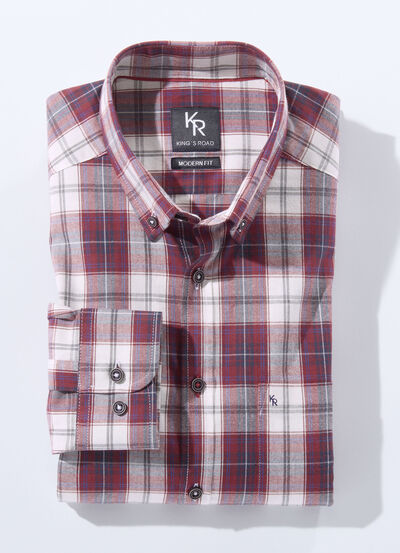 Hemd von "King's Road" mit Button-Down-Kragen in 3 Farben 