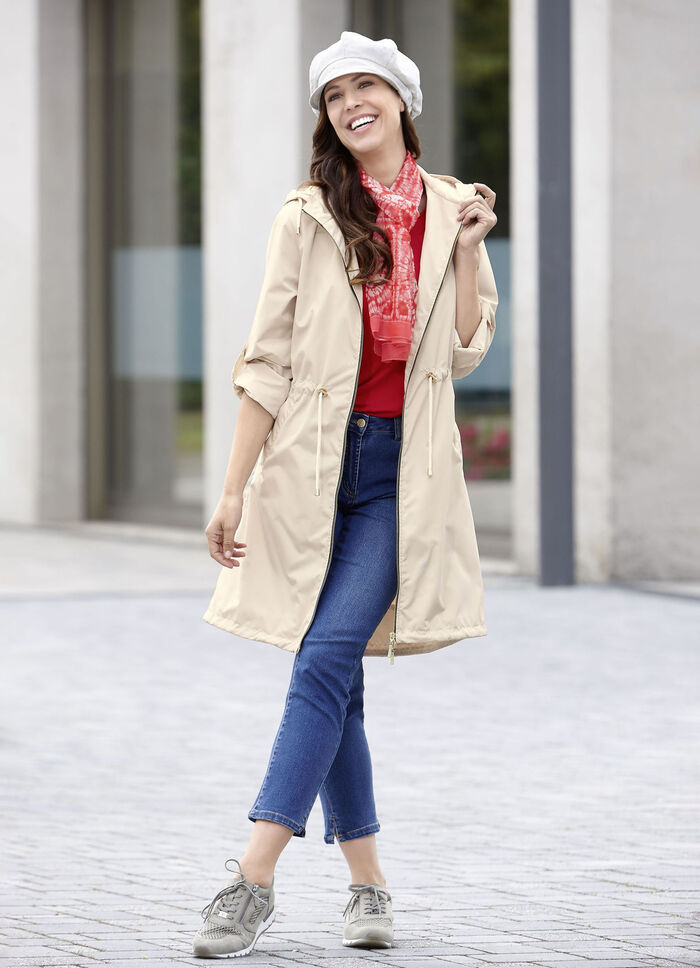 Kurzmantel mit fester Kapuze BEIGE