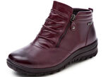ELENA EDEN, gefütterte Damen-Boots, Winterschuhe, Weite H, mit Reißverschluss BORDEAUX