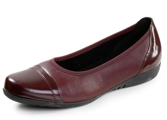 ELENA EDEN, klassische Damen-Ballerinas, Weite G, mit herausnehmbarem Fußbett BURGUND