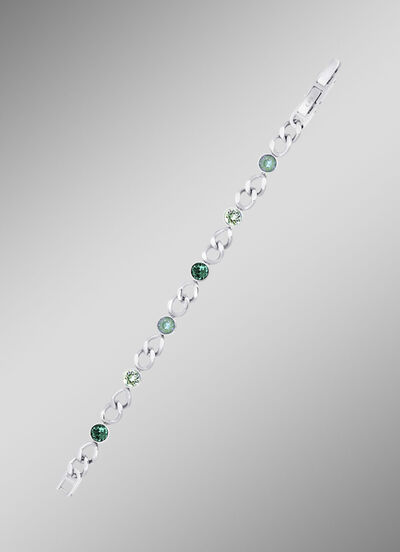 Armband mit gr&uuml;nen Kristallen 