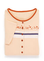 Zweierpack Nachthemden mit platziertem Druck vorne 1X BLEU, 1X APRICOT