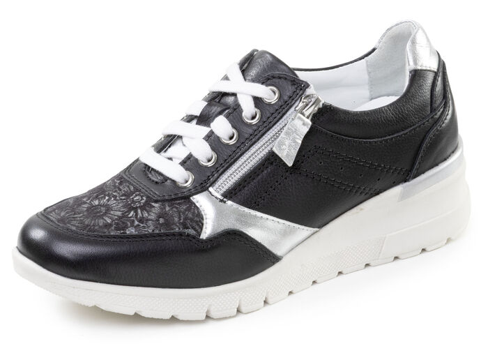 ELENA EDEN, bequeme Damen-Sneaker, Weite H, mit herausnehmbarem Fußbett SCHWARZ