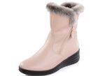 ELENA EDEN, gef&uuml;tterte Damen-Stiefeletten, Winterschuhe, Weite H, mit Lammfell  BEIGE