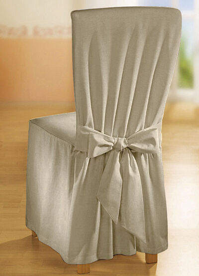 Elegante Stuhlhusse mit Bindebändern 