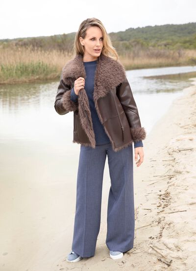 Kurzjacke aus Nappaleder-Imitat 