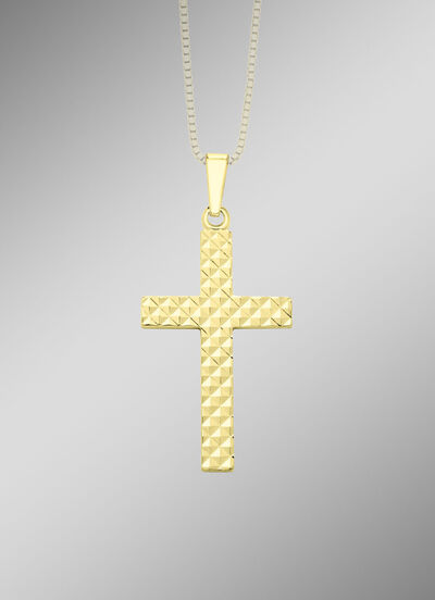 Kreuz-Anh&auml;nger mit Diamantmuster 