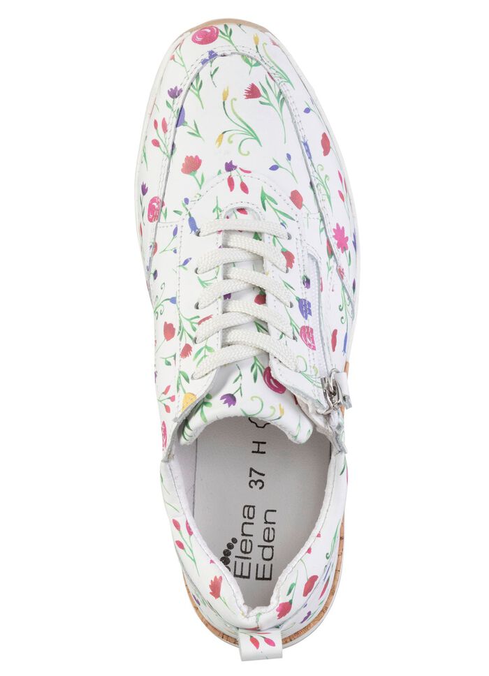 ELENA EDEN, modische Damen-Sneaker, Weite H, mit herausnehmbarem Fu&szlig;bett WEISS-BUNT