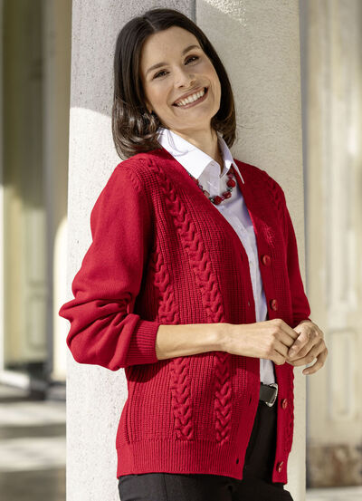Strickjacke in Strukturmix 