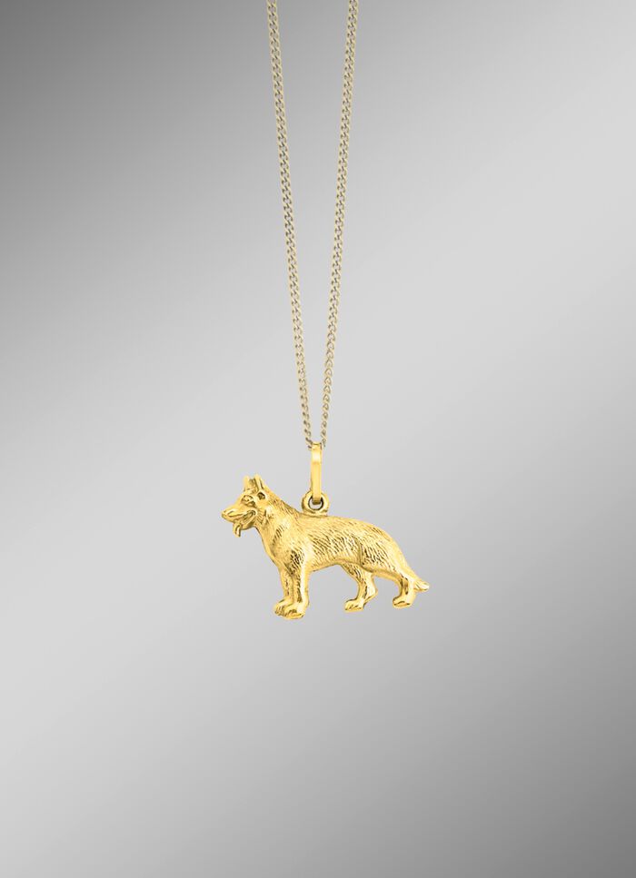 F&uuml;r Hundeliebhaber: Interessanter Anh&auml;nger aus Gold 