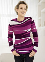 Pullover in edlem Mustermix BEERE-FUCHSIA-MULTICOLOR