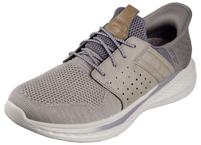 SKECHERS Slipper mit geformter Slip-Ins Fersenplatte TAUPE-GRAU