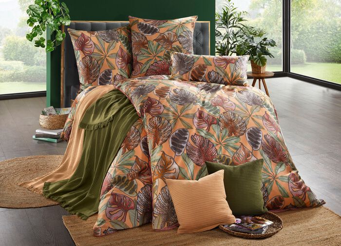 Wohndecke und Kissenbezug in toller Strickoptik GOLD