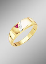 Herrenring mit Rubin und Diamanten 