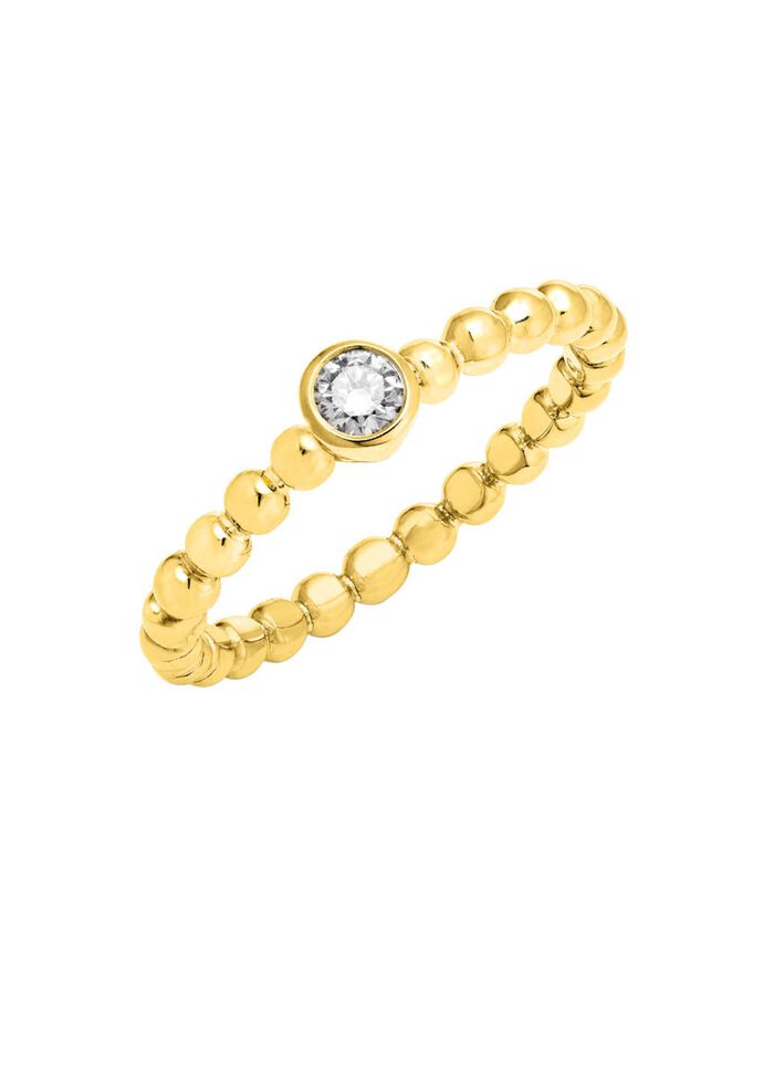 Zeitloser Damenring aus Gold mit Brillant 