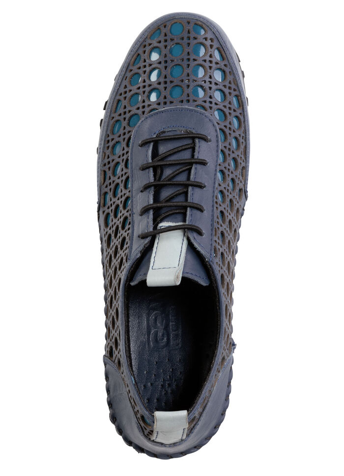 Gemini Schnürschuh aus gelochtem Nappaleder BLAU