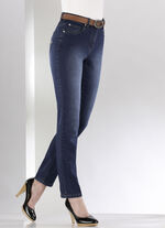 Jeans mit schönen Stickereien und funkelnden Strassteinen DUNKELBLAU