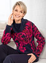 Pullover mit haarigem Effektgarn 