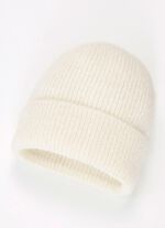 Modische Damen-Mütze, mit Umschlag WEISS