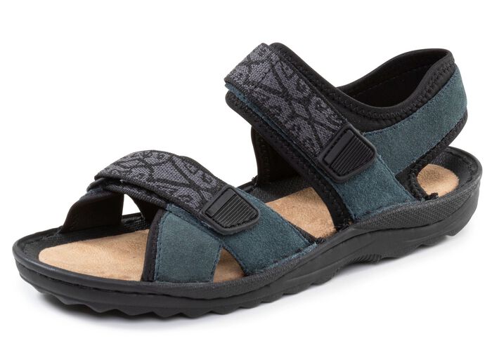 ELENA EDEN, sportliche Damen-Sandalen, Weite G, mit Klettverschluss DUNKELBLAU