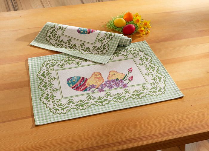 Gobelin Tischdecke und Kissenbezug 