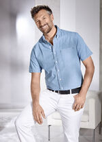 Hemd mit Button-Down-Kragen JEANSBLAU