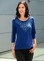 Shirt mit Strasszier im Vorderteil 