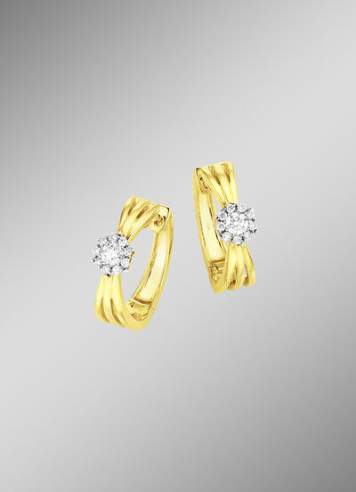 Durchbrochene Klappcreolen mit 20 Brillanten 