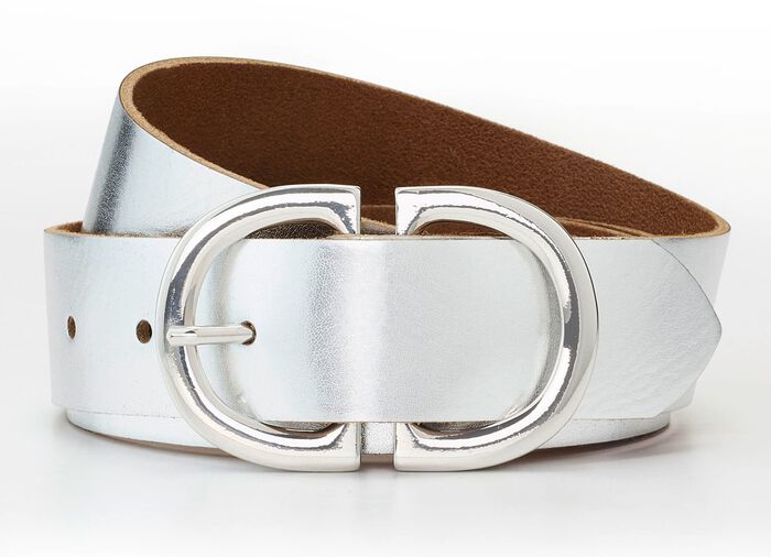 Eleganter Damen-G&uuml;rtel, 3,5 cm breit SILBER