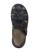 Sandale aus gefettetem, schattiertem Rindleder SCHWARZ