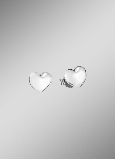 Zeitlos elegante Herz-Ohrstecker aus Silber 925/- fein 